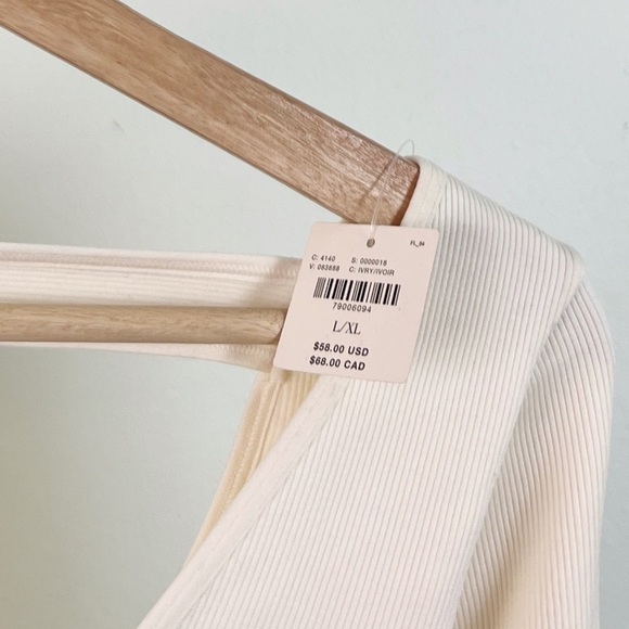 NWT Anthropologie Bree Seamless Long Sleeve Bodysuit Cream/White - Picture 5 of 7